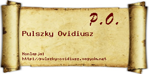 Pulszky Ovidiusz névjegykártya